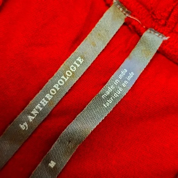 ANTHROPOLOGIE Soigne Red Eyelet Lace Sleeveless Cropped Top Bohemian Summer - Picture 12 of 12